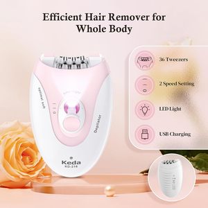 KD-216 Épilateur électrique rose rechargeable par USB, nouvel épilateur pour femmes, appareil d'épilation - Product Image 2