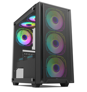 Giữa tháp Máy tính để bàn Tempered Glass PC Vỏ CPU Tủ ATX làm mát chơi game trường hợp máy tính - Product Image 1