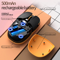 Mouse Game nirkabel lucu 2.4G, tetikus BT senyap kartun Mini isi ulang daya untuk komputer Laptop rumah kantor