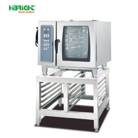 Four à vapeur combiné commercial multi-niveaux en acier inoxydable 201, 6000W, 220V, Highbright HBE-BE-1B101D, garantie 1 an, usage en boulangerie