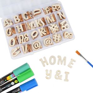 Wholesale DIY Art Crafts Carved Decorative Cutting Wood <b>Letters</b> Numbers <b>Ornaments</b> for Doing It Yourself - Product Image 1