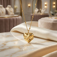 Collier pendentif en acier inoxydable en forme de cœur pour femme, bijoux de mode en métal de haute qualité, collier de bureau, cadeau