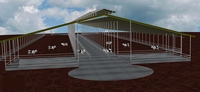 Abri d'élevage préfabriqué en acier pour chèvres ânes moutons vaches poulets élevage de volailles