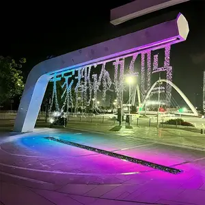 Sân chơi chiếu giải trí vui vẻ cơ sở thương mại Thiết kế tường Rèm nước kỹ thuật số thông minh cảnh quan công viên mốc