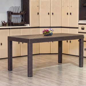 Table basse carrée en bois d'ingénierie robuste avec design moderne et simple en rotin, table centrale pour salon, bureau à domicile - Product Image 3