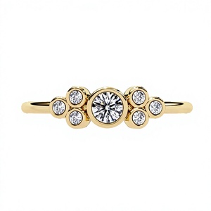 แหวนเพชรทรงเบเซลเซ็ตที่ได้รับการรับรองจาก IGI สำหรับผู้หญิง ทองคำแท้ 14k ดีไซน์คลาสสิกเรียบง่าย สามารถสวมซ้อนกันได้ เหมาะสำหรับเป็นของขวัญ - Product Image 3