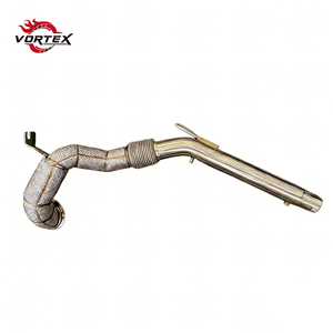 Collecteur d'échappement haute performance en acier inoxydable 304 avec catalyseur pour VW Golf GTI MK8 EA888 2.0T 2020-2025 avec bouclier thermique sans voyant d'avertissement (CEL) - Product Image 1