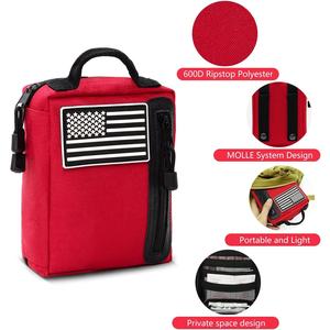 Botiquín de primeros auxilios con múltiples bolsillos, bolsa bien organizada resistente al agua con hebilla giratoria para exteriores, viajes, ciclismo, Camping - Product Image 3