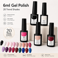 160 Couleurs Tendance 6ml Sans HEMA Sans TPO Logo Personnalisé Vernis Gel Soak-Off UV LED Marque Privée OEM ODM Gel Nail Art Vente en Gros