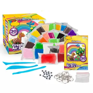 30 צבעים לא רעיל DIY אוויר DryClay Starter Kit עם פיסול כלים לילדים למתחילים אמנים יוניסקס