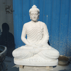 Sculpture de Bouddha en marbre grandeur nature pour jardin extérieur, sculpture religieuse bouddhiste en <span class=keywords><strong>pierre</strong></span>, BLVE - Product Image 4