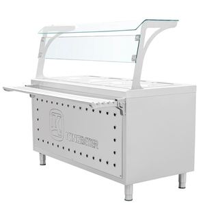 Matériel de cuisine : Bain-marie électrique en verre pour maintien au chaud des aliments, avec écran de présentation, pour buffet et soupes, en fer, 2.8KW - Product Image 1
