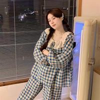 Conjunto de Pijama para Mujer, Diseño de Nubes, Manga Larga, Cintura Elástica Suave, para Primavera/Otoño, ODM China