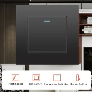 Black UK 13A Wall Socket <strong>with</strong> USB Type C 18W Quick Charge <strong>Plug</strong> Socket,Wall Power Outlet <strong>with</strong> USB Charger, <strong>Switch</strong> <strong>with</strong> Socket - Product Image 4