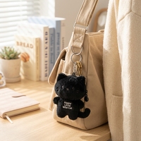 Porte-monnaie miniature en peluche mignon de dessin animé, sac de rangement pour écouteurs, pochette pour clés