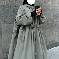 Abaya Manteau Imperméable Personnalisé Grande Taille à Capuche Hiver Pluie pour Femmes Musulmanes Françaises Robe Vêtements Islamiques En Gros Ensemble de Prière Abaya