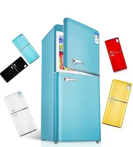 72L MINI compact double-door American retro top-freezer refrigerators home dormitory office refrigeration equipment