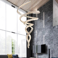 Lustre de villa de luxe CSLIDO, escalier, lustre de salle à manger, éclairage intérieur, lampe en cristal K9, lustre de plafond haut