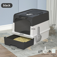 Nouveau style vert entièrement fermé, grand tiroir de type armoire 	 Bac à litière pour chat et accessoires autonettoyants