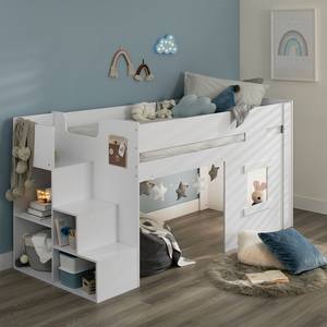 Simple <span class=keywords><strong>Toddler</strong></span> & Kid cama de cuna de media cama habitación pequeña cama de loft de bebé con escaleras de almacenamiento - Product Image 1