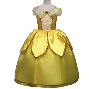 Mädchen Golden Pompous Princess Kleid Kinder kostüm Dress Up für Weihnachten Mädchen Party kleider