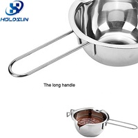 Bol chauffant en acier inoxydable 304 durable sans BPA avec logo personnalisé pour fondre le caramel, le sucre, le beurre, les bonbons, le chocolat avec poignée