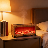 Cheminée d'angle électrique moderne de haute qualité à flamme simulée, diffuseur d'arômes décoratif, humidificateur d'air 300 ml pour hôtel