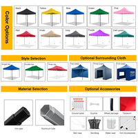 Carpa Plegable Resistente al Agua con Estructura de Acero y Tela Oxford para Ferias Comerciales y Eventos, 4x4m, Carpa de Sombra para Exteriores