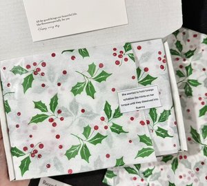 17g <b>tissue</b> <b>paper</b> packaging Red and green floral <b>pattern</b> clothing and gift wrapping <b>paper</b> accessory wrapping <b>paper</b> customizable - Product Image 1