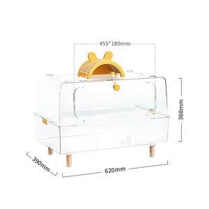 Manji Personalização Atacado Luxo Acrílico Transparente Visualização Mini Pet Hamster Casa à Venda