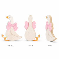 Ensemble de figurines d'oies en bois personnalisées OEM, vente en gros, décoration de table d'anniversaire style ferme, cadeau