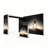 Stand d'exposition modulaire personnalisé 10x10 pieds avec boîte lumineuse SEG pour l'affichage de parfums et support TV