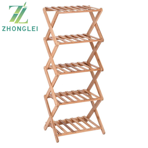 5 Lớp Nhà Máy Đứng Kệ Gấp Tre Giày Giá Hoa Chậu Hiển Thị Đứng Kệ Lưu Trữ Lưu Trữ Tổ Chức - Product Image 2