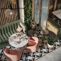 Design de salle à manger complet haut de gamme personnalisé facile à nettoyer ensemble de meubles de restaurant design de comptoir de bar en vente