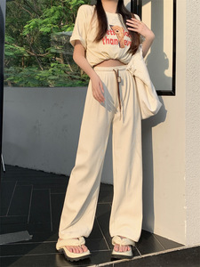 Vente directe d'usine de pantalons larges pour femmes, pantalons décontractés <span class=keywords><strong>en</strong></span> velours côtelé, pantalons à cordon avec visage souriant - Product Image 6