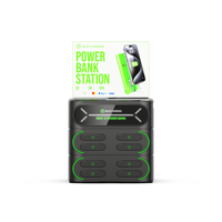 Station de location de batteries externes OEM à 8 emplacements, charge rapide LED 60W avec prise, borne de recharge pour téléphones portables