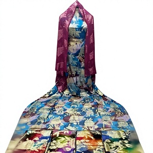 Robe traditionnelle de luxe écologique 3 pièces pour femme, motif floral imprimé, style somalien Dirac Gogura Garbasar, en viscose, spéciale - Product Image 1