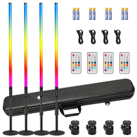 En Stock en Almacén del Reino Unido: Paquete de 4 Barras de Luz LED Inalámbricas de 4 pies con Batería, Soporte y Estuche para Fiestas, Escenarios, Cabinas de DJ e Iluminación