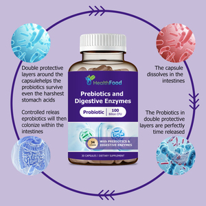 Cápsulas de Enzimas Digestivas y Prebióticos en Oferta, con Complejo de Enzimas Digestivas, Pueden Ayudar a Aliviar el Dolor y las Molestias Abdominales - Product Image 4