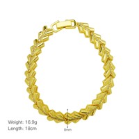 Bracelet tendance pour femme, luxe abordable, fermoir en forme de cœur, maillons en forme de C, laiton plaqué or 18 carats, micro-incrustations de diamants