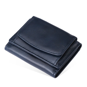 Petit Portefeuille Femme à Rabat Porte-cartes en Cuir Véritable Blocage RFID Portefeuille Fin avec Poche à Monnaie - Product Image 5