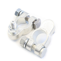 Kit de Conectores de Terminales de Batería de Cobre Estañado de Alta Resistencia para Baterías Marinas con Terminales de Poste, Abrazaderas y Cubiertas para Coche y RV