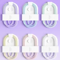 Kabel Data Pengisian Cepat USB-C PD 1M dengan Transfer Data, Warna Macaron Multi, Tahan Aus untuk Ponsel