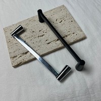 Poignées de tiroir en alliage de zinc massif, entrecentres de 128 mm, finition noir mat et chromé pour armoires, placards et meubles à chaussures