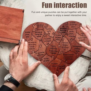 Hot Sale Custom Valentine's <b>Day</b> Engagement Wedding Gift Wooden Heart <b>Puzzle</b> New 20 Reasons to Love You - Product Image 4