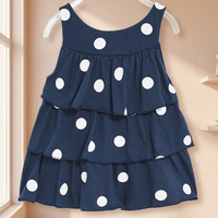 Mädchen-Schichtkleid aus 100% Baumwollsatin mit Allover-Polka-Dot-Print, aus Bangladesch, auf Lager, ODM-Lieferung, 7 Tage Musterlieferzeit