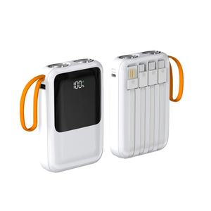 Banco de Energía de Alta Capacidad de 10000 mAh con Pantalla LED, Carga Rápida, Resistente al Agua, Portátil para Exteriores, Cable USB, Material Plástico, Salida de 22.5 W - Product Image 1