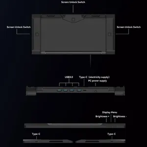 2024 OEM LOGO tragbarer doppelter dreidruck-bildschirm faltbarer dreifacher Monitor Extender funktioniert mit 11,6 13 14 15,6 16 zoll Laptop PC