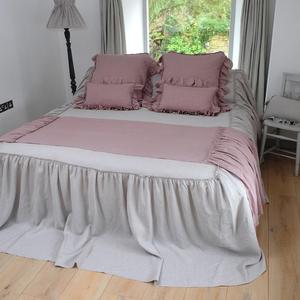 Campioni di supporto sciarpa da letto di lusso lino arricciato biancheria da letto in puro lino Runner - Product Image 2