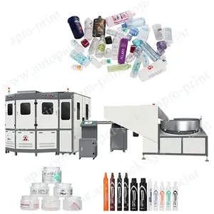 Hot sale automatic screen printer with UV system for plastic tubes syringe cosmetic tubes bottle